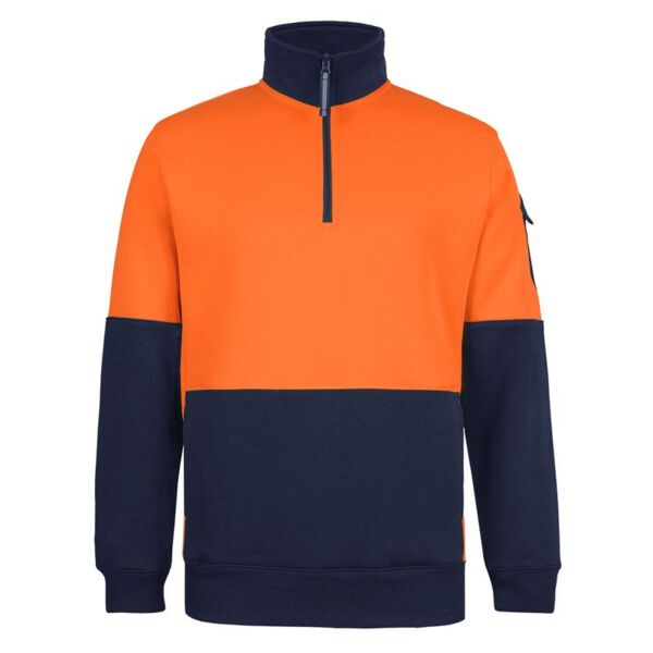 Mens Hi Vis Half Zip Trade Fleece 350G Thumbnail