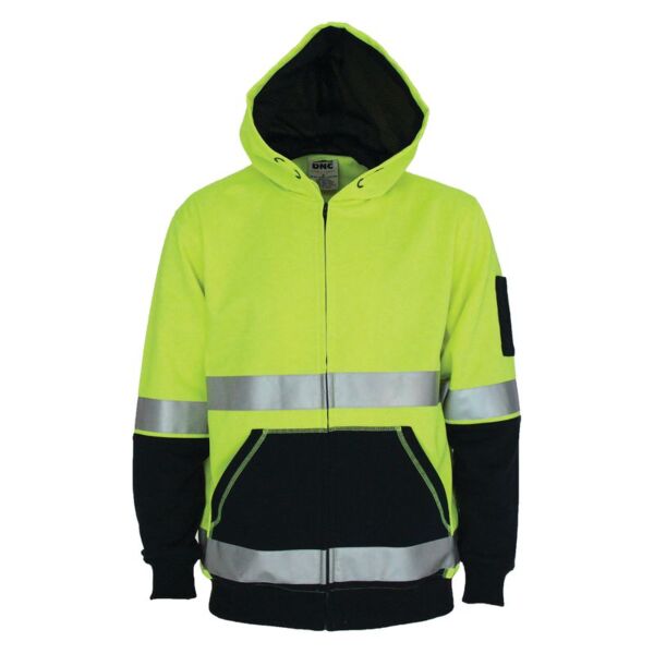 Hi Vis Two Tone Full Zip Super Fleecy Hoodie with CSR R/Tape Thumbnail